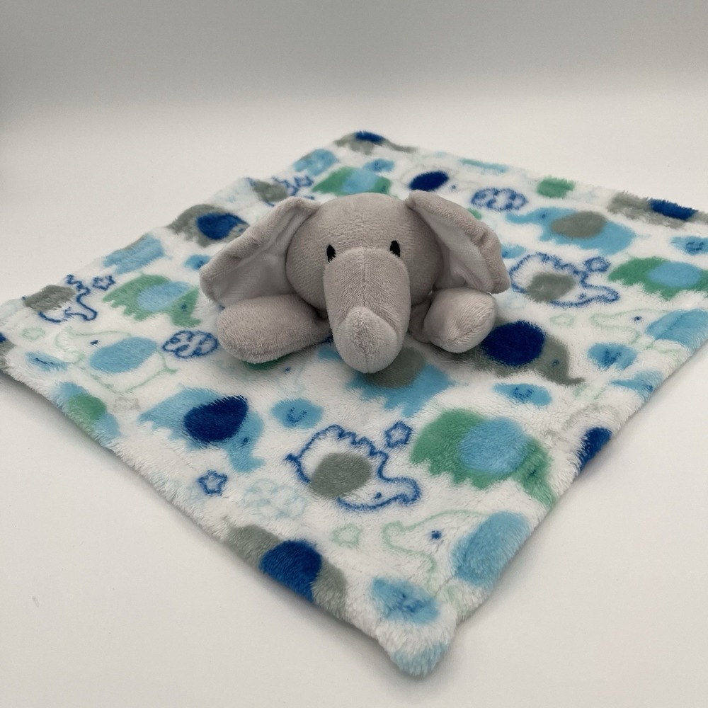 Le Bebe Favorite Blue Green Gray Elephant Lovey